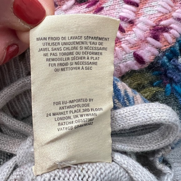 ANTHROPOLOGIE ANGEL OF THE NORTH GRAY CREW NECK SWEATER WITH WAIST TIE SZ XS - Picture 7 of 8